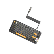 (Black, Brilliant Switch) Transparent Mechanical Keyboard 80 Keys RGB Hot Swappable Triple Mode Bluetooth Wireless Gaming Keyboard with Suitcase