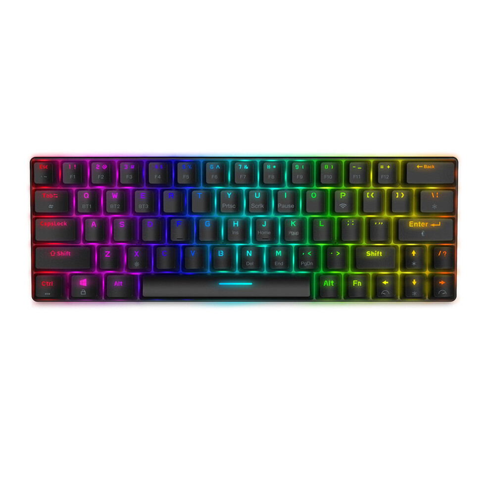 (, Switch) Mechanical Keyboard 63 Keys Bluetooth Wired Keyboard Gateron Switch Rgb Nkro Type-C Gaming Keyboard Black/Blue 6112212793312