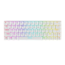(White, Red Switch) Mechanical Keyboard 63 Keys Bluetooth Wired Keyboard Gateron Switch RGB NKRO Type-C Gaming Keyboard