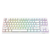 (White, Purple Switch) Customized Gaming Keyboard 87 Keys Triple-Mode Bluetooth 5.1 2.4G Wireless Type-C Wired Colorful RGB Backlit Hot Swap for PC Computer Laptop