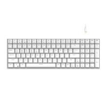 (White, Red Switch) Bluetooth 2.4G Wired Mechanical Gaming Keyboard 100 Keys Three Mode With Hot Swappable Switch