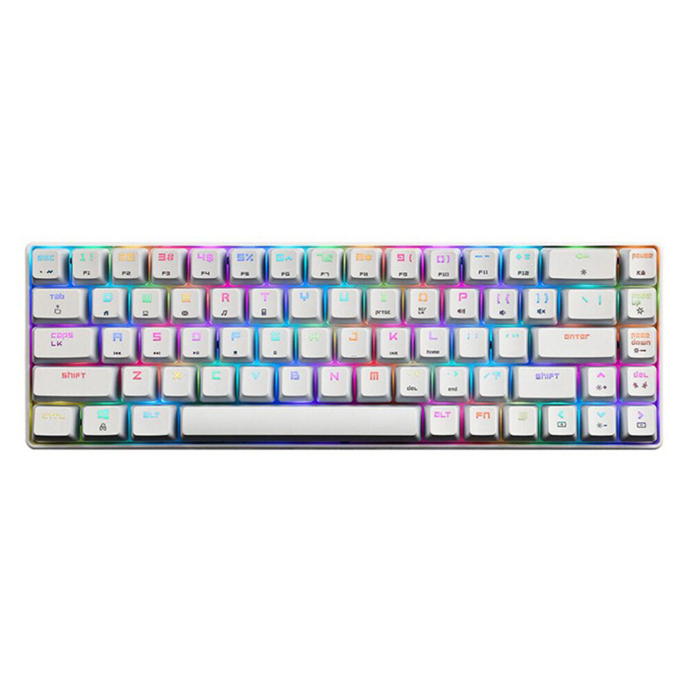 (White, Red Switch) Wireless Gaming Mechanical Keyboard With 98keys RGB Backlit Triple-Mode Bluetooth 2.4G Hot Swappable Switch