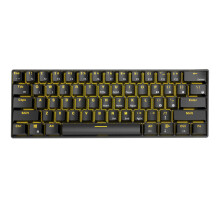 (Black, Red Switch) Mechanical Keyboard Bluetooth Wired Dual Mode 60% Golden / Ice Blue Backlit Gaming Keyboard