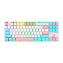 (Brown Switch) Mechanical Gaming Keyboard 87 Keys PBT Keycaps Hot Swappable Triple Mode Type-C Wired Bluetooth5.0 2.4G Wireless RGB Backlit for Win/MacOS/iOS/Andriod