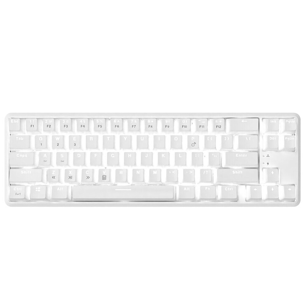 (White, Blue Switch) 68 Keys Mechanical Keyboard Wireless Bluetooth Wired Dual Mode Anti-ghosting Backlight Mechanical Switch Gaming Keyboard