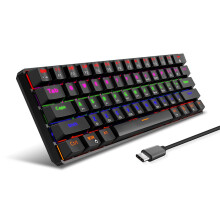 (Black) Mechanical Keyboard 61 Keys Triple Mode Wireless Bluetooth 5.0 2.4GHz Type-C Wired Blue Switch RGB Backlit Gaming Keyboard