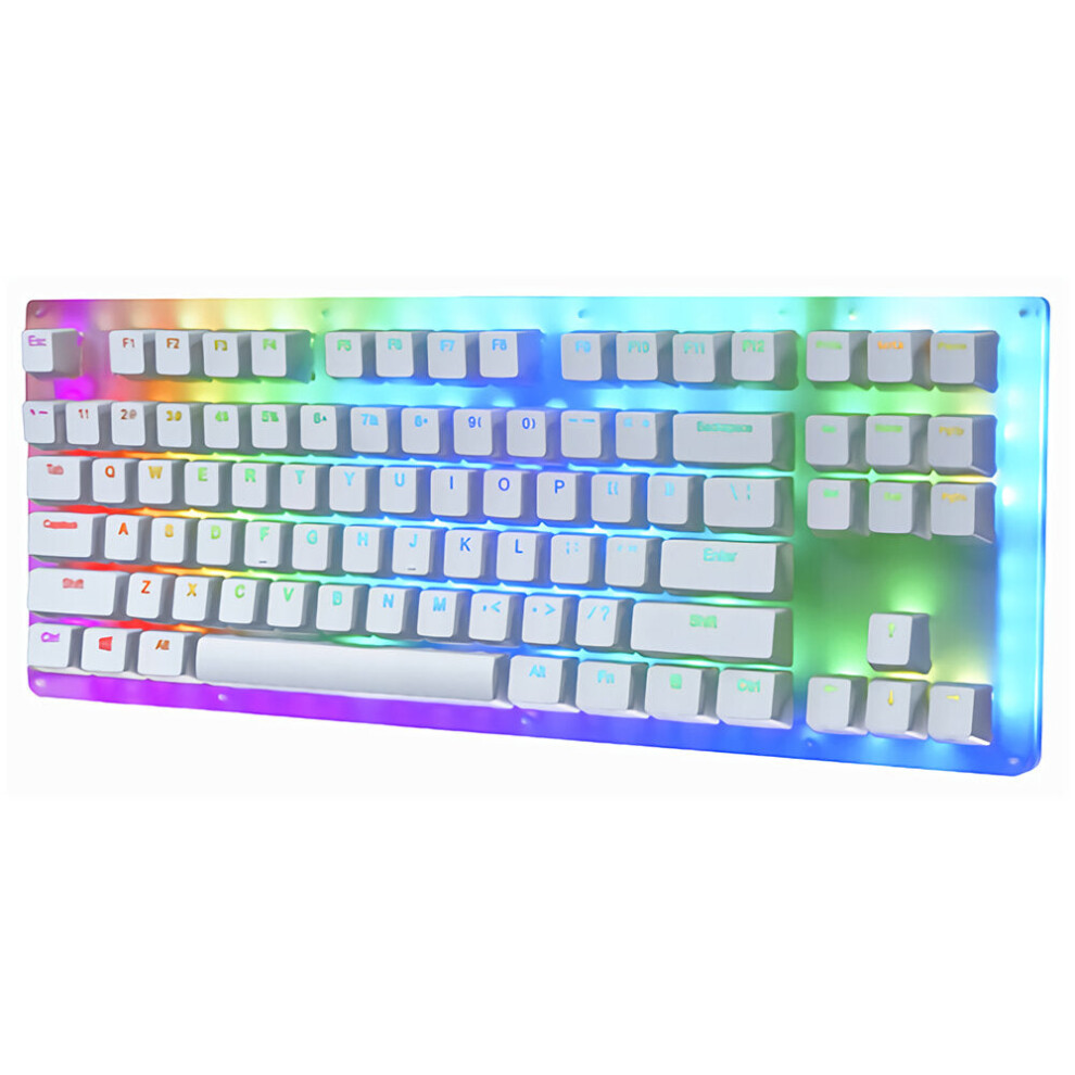 ( Switch) Mechanical Keyboard 87 Keys Hot Swappable Type-C Wired Usb 3.1 Nkro Translucent Glass Base Gateron Switch Abs Two-Color Keycap Rgb Gami Black 6112212790694