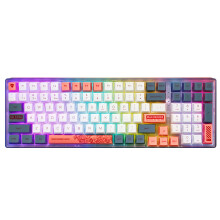 (Grey, Red Switch) Mechanical Gaming Keyboard Triple-Mode Programmable 100 Keys PBT Keycaps 3/5-Pin Hot Swappable For Type-C Wired Bluetooth 2.4G Wireless