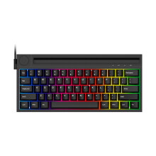 (Black, Blue Switch) Wireless Mechanical Keyboard 62Keys Bluetooth 3.0 Dual Mode Built-in Battery Type-C Interface With Volume Botton for PC Laptop Smartphone Tablet