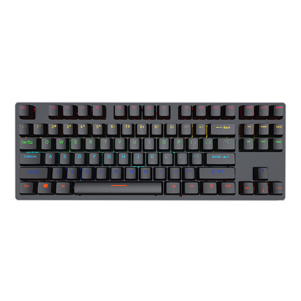 (Black, Blue Switch) Mechanical Keyboard 87 Keys Suspended Translucent Keycaps Blue/Red Switch Colorful Backlit USB Wired Gaming Keyboard for Desktop Laptop Gamer
