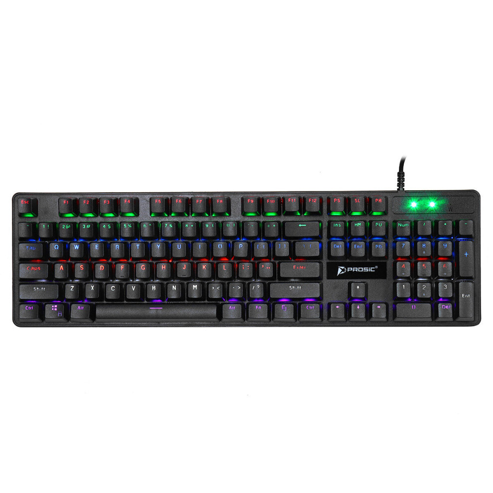 Wired Mechanical Keyboard Switch 104-Key Suspended Keycaps Rgb Backlit Mechanical Gaming Keyboard Blue 6112212787380