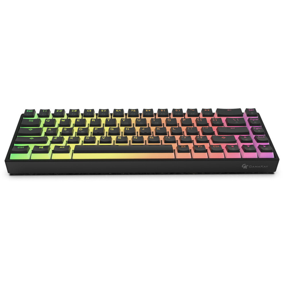 (Black, Brown Switch) Wired Mechanical Keyboard Optical Switch Pudding Keycaps RGB 68 Keys 65% Hot Swappable Gaming Keyboard