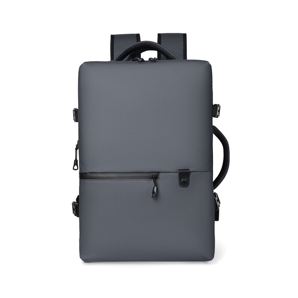(Grey, 15.6inch) Large Capacity Simple Business Laptop Bag Waterproof Wet & Dry Separation Multifunctional Backpack For Laptop Tablets Documents