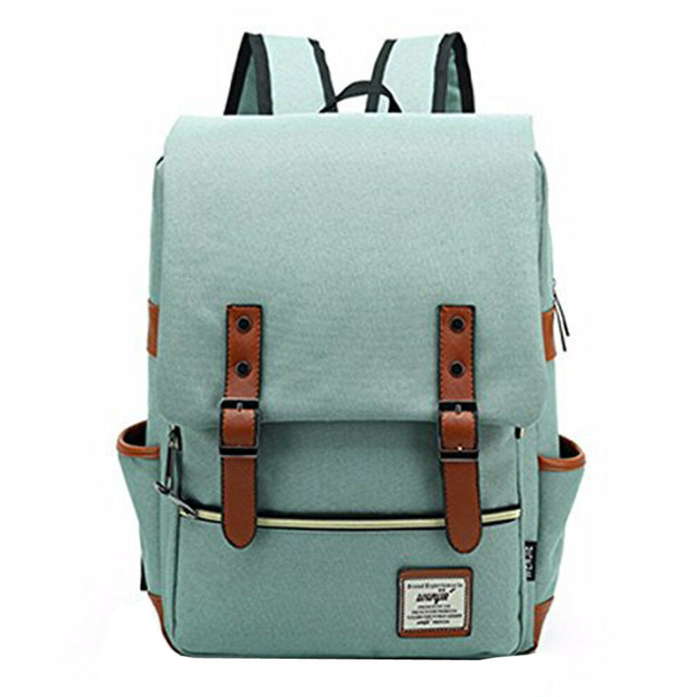 (Light Green) Simple Casual Large Capacity Business Travel Outdoors Laptop Bag For 15.6 Inch Below Notebook