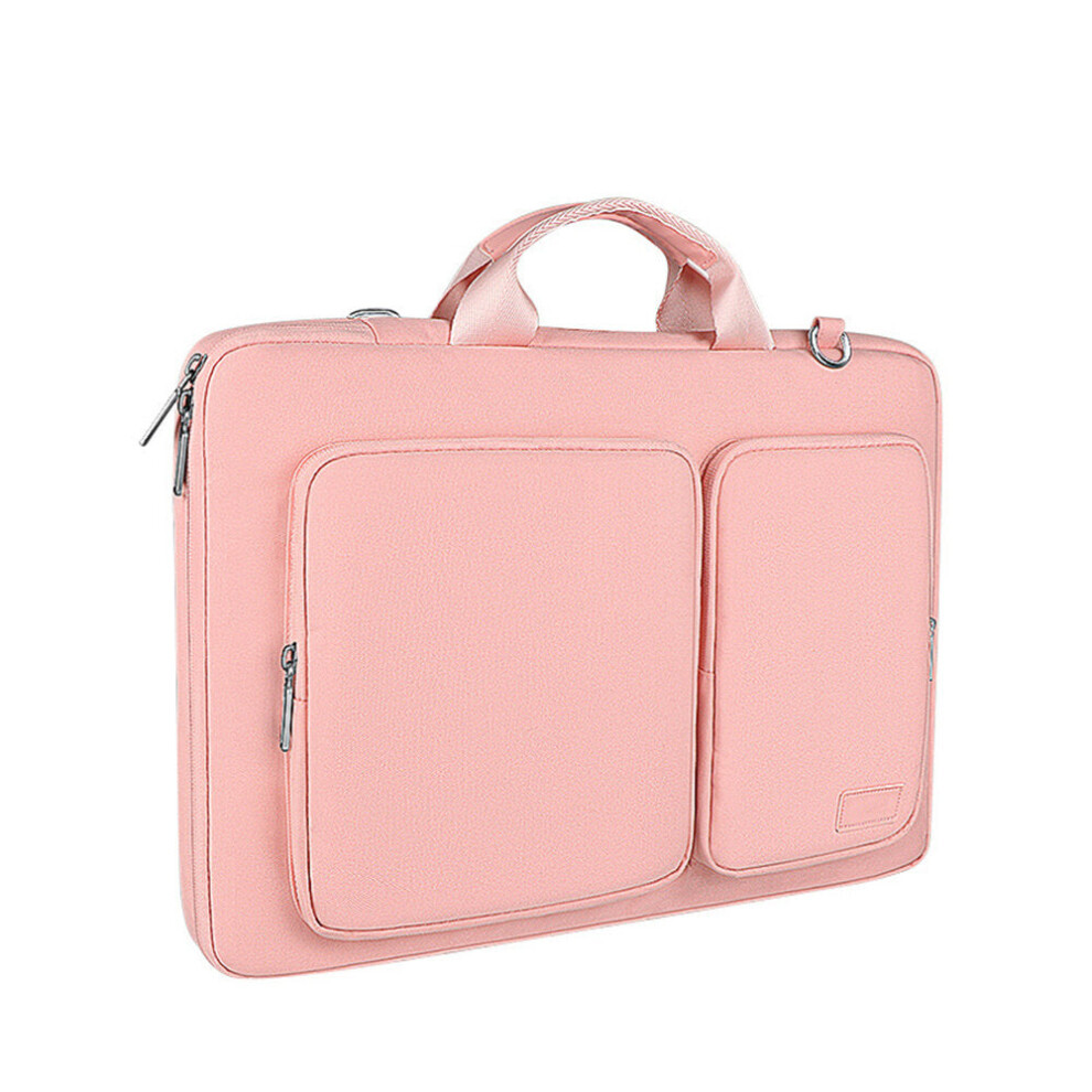 (Pink, 15.6 Inch) Protective Laptop Sleeve Bag Laptop Shoulder Bag Waterproof Case For 13-15.6 Inch Laptops Notebook