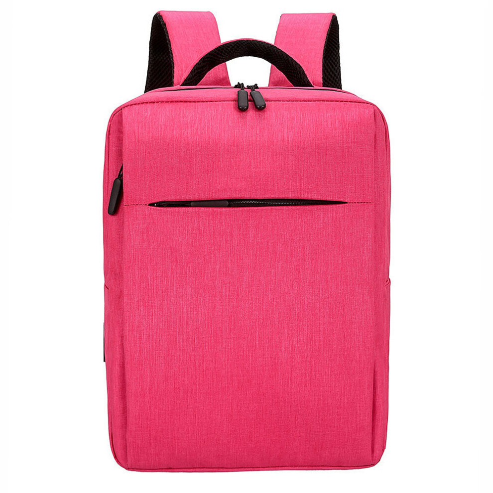 (Pink) USB Charging Laptop Backpack Multifunctional Casual Business Laptop Bag Waterproof Shoulder Bag Travel Backpack