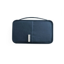 (Navy, S) Travel Organiser Passport Document Holder RFID Cards Tickets Wallet Pouch Storage Bag