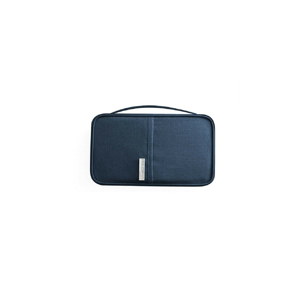 (Navy, S) Travel Organiser Passport Document Holder RFID Cards Tickets Wallet Pouch Storage Bag