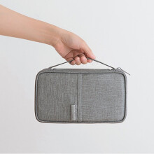 (Grey, S) Travel Organiser Passport Document Holder RFID Cards Tickets Wallet Pouch Storage Bag