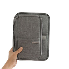 (Grey, L) Travel Organiser Passport Document Holder RFID Cards Tickets Wallet Pouch Storage Bag