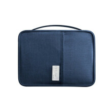 (Navy, L) Travel Organiser Passport Document Holder RFID Cards Tickets Wallet Pouch Storage Bag