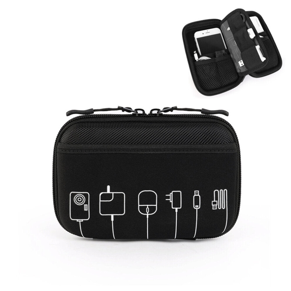 Digital Storage Bag Double Layers with Hard shell for Charging Cable Hard Drive Power Bank