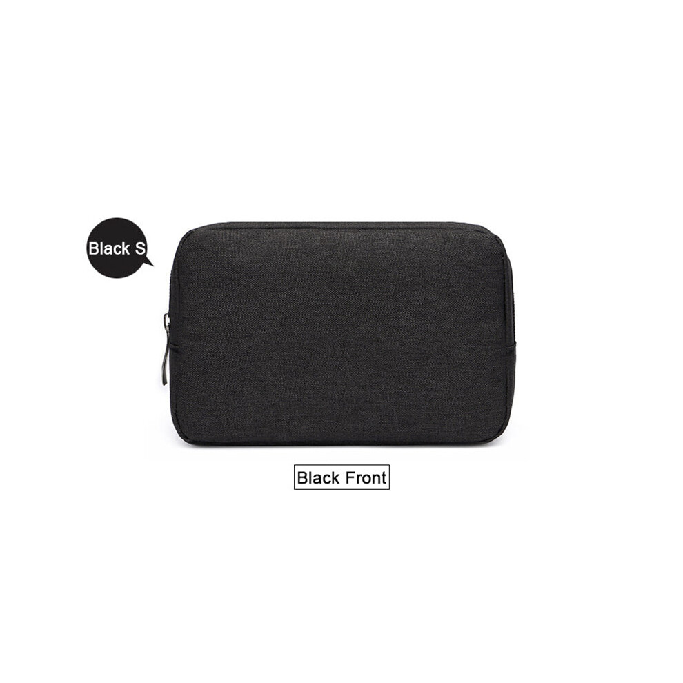 (Black 17*11.5*5.5cm) Portable Digital Storage Bag Oxford Cloth Three Layers Case Phones Headphones Power Banks Laptop Accessories Storage Handbag