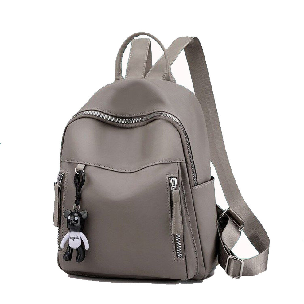 (Grey) Large Capacity Backpack 35L Simple Style Durable Outdoors Waterproof Women Laptop Bag For Home Office School