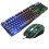 Keyboard & Mouse Combo 104 Keys Russian Version Wired Colorful Backlit Gaming Keyboard 2000DPI Optical Mouse Set with Mouse Pad 4