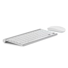 (Silver) Wireless Keyboard and 1200DPI Wireless Ultra Thin Mouse Combo Set with USB Receiver For PC Computer
