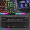 USB PC Gaming Headset Keyboard Mouse Set 114 Keys Letters LED Keyboard Red LED Light Headset for Laptop Computer Game Work 7