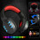 USB PC Gaming Headset Keyboard Mouse Set 114 Keys Letters LED Keyboard Red LED Light Headset for Laptop Computer Game Work 10
