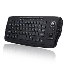 Wireless Air Keyboard 2-In-1 Mouse Scroll Wheel German Keyboard with Optical Trackball for Mini PC Android