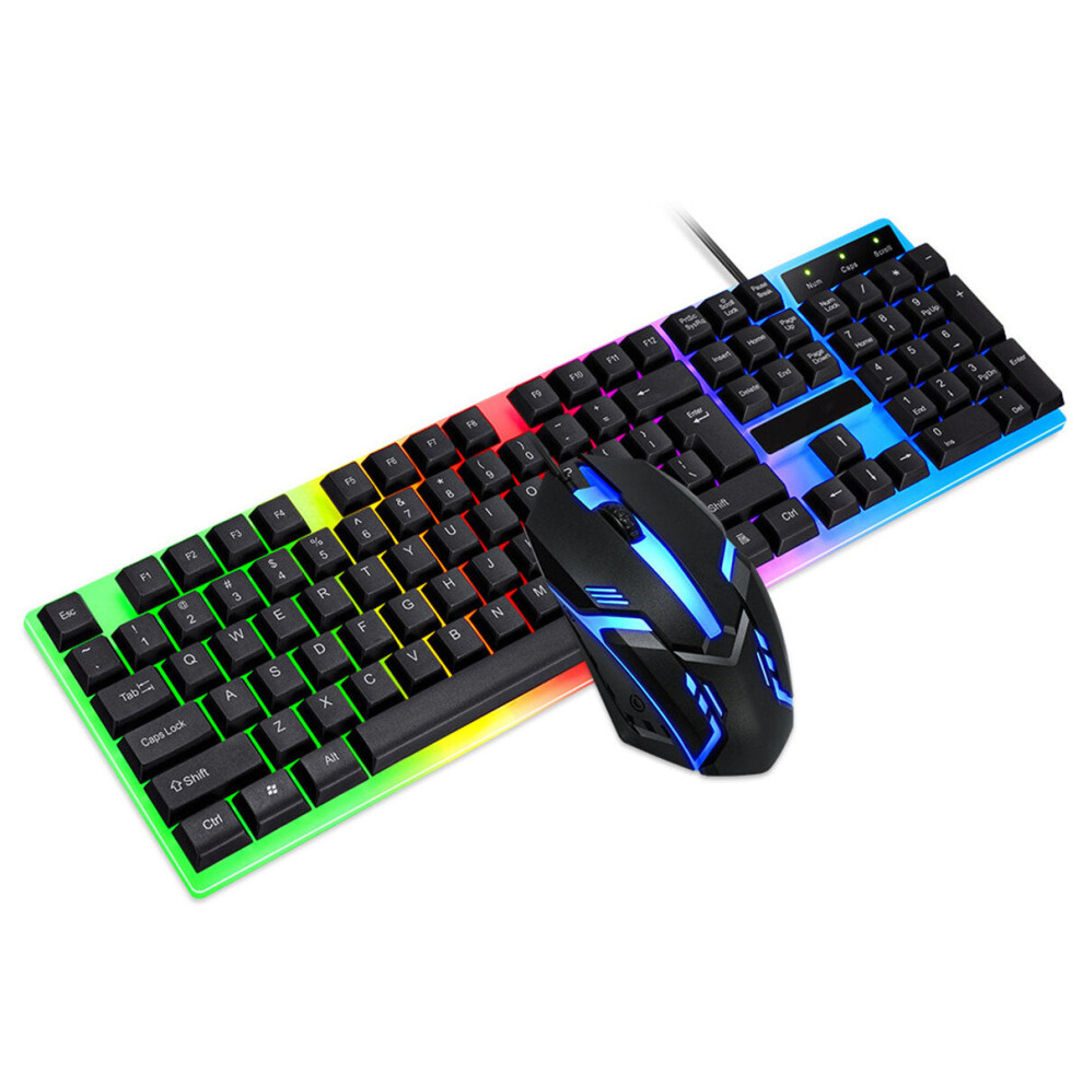 Wired Keyboard & Mouse Set 104 Keys Usb Wired Keyboard 2400Dpi Mouse Rgb Backlit Gaming Keyboard Mouse Combo 6112212785768