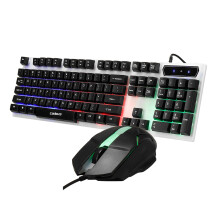 (Black) Wired Keyboard & Mouse Set 104 Keys USB Wired Light Transmitting Keyboard Ergonomic Mouse RGB Rainbow Backlit Gaming Keyboard Mouse Combo