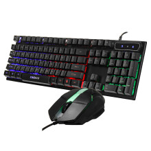 (Black- light transmitting) Wired Keyboard & Mouse Set 104 Keys USB Wired Light Transmitting Keyboard Ergonomic Mouse RGB Rainbow Backlit Gaming Keyboard Mouse Combo