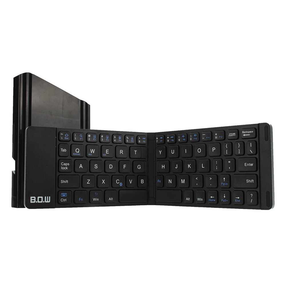 (Black) Small Size Foldable Bluetooth Aluminum Alloy Bottom Shell Keyboard Black 6112212785928
