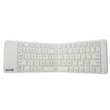 (white) Small Size Foldable Bluetooth Aluminum Alloy Bottom Shell Keyboard