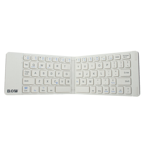 (white) Small Size Foldable Bluetooth Aluminum Alloy Bottom Shell Keyboard