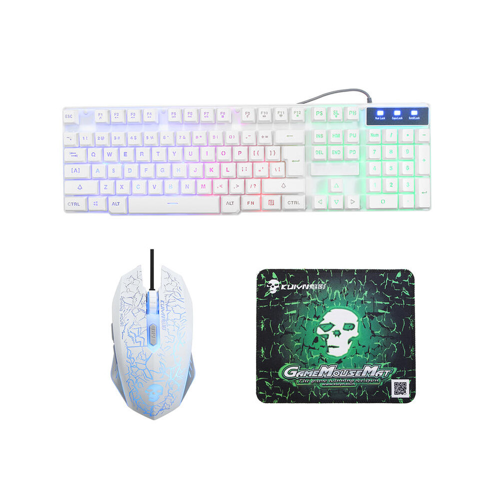 Rainbow Backlight Usb Wired Gaming Keyboard 2400Dpi Led Mouse Combo With Mouse Pad 6112212787229