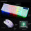 Rainbow Backlight USB Wired Gaming Keyboard 2400DPI LED Mouse Combo with Mouse Pad 6