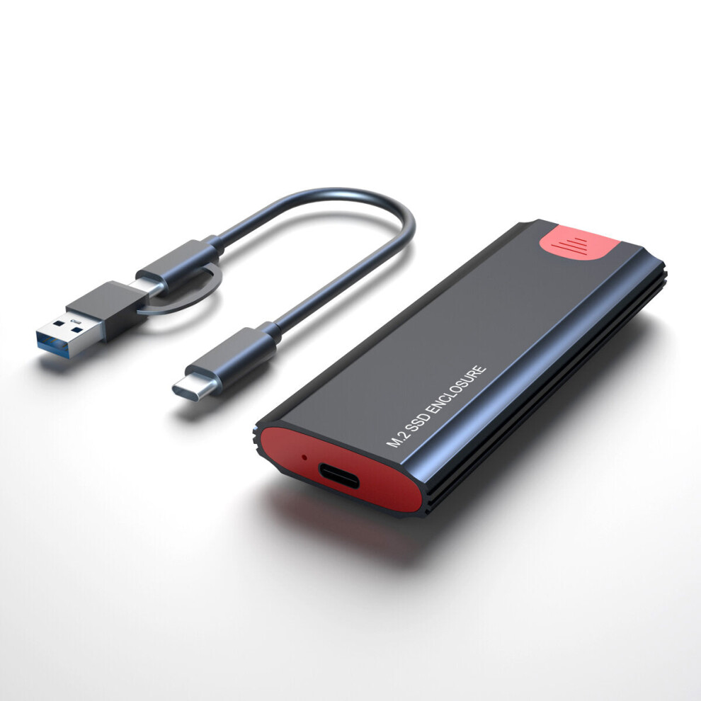 M.2 Dual Protocol Hard Disk Enclosure M.2 NVME SATA SSD Enclosure Case 10Gbps Type-c & USB3.1 Gen2 High-speed Transmission Hard Disk Box