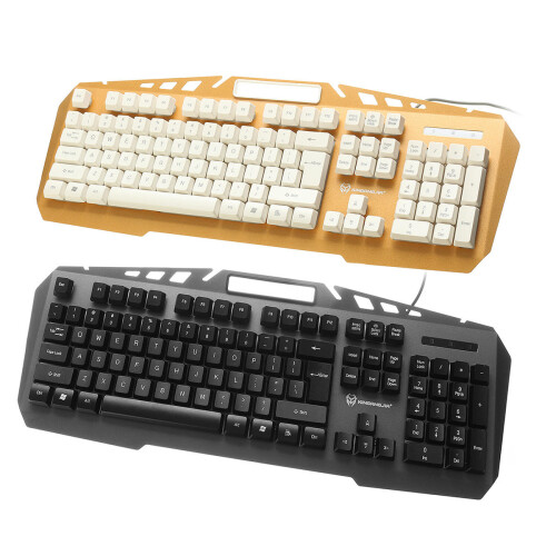 (White) Colorful Backlight Alloy Panel USB Wired Gaming Keyboard 2400DPI LED Gaming Mouse Combo 1