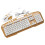 (White) Colorful Backlight Alloy Panel USB Wired Gaming Keyboard 2400DPI LED Gaming Mouse Combo 1
