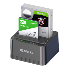 (US Plug) USB 3.0 to SATA Hard Drive Docking Station Dual Bay Off-Line Clone Function 2.5"/3.5" HDD/SSD Hard Drive Enclosure