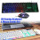 (White) Waterproof 104key LED USB Wired Gaming Keyboard & 1000DPI Mouse Combo Set Multi-Colored Changing Backlight Mouse for Computer Desktop Notebook 7