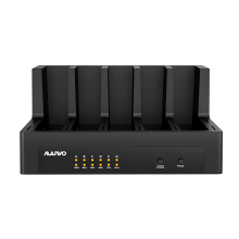 (Normal Version, US Plug) 5-Bay SATA Hard Drive Docking Station 2.5"3.5" SSD HDD External Duplicator LED Screen Hard Drive Enclosure Case