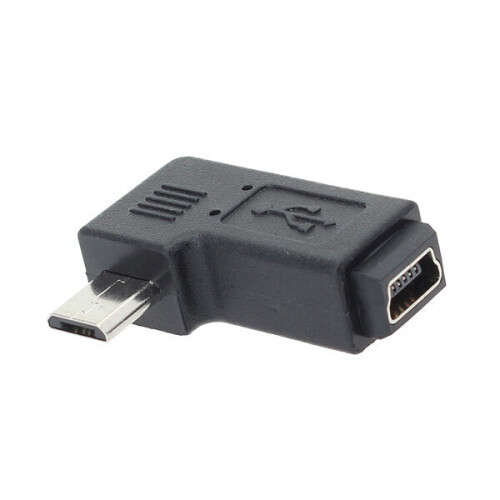 Mini USB Female to Micro USB Male Adapter Black 1