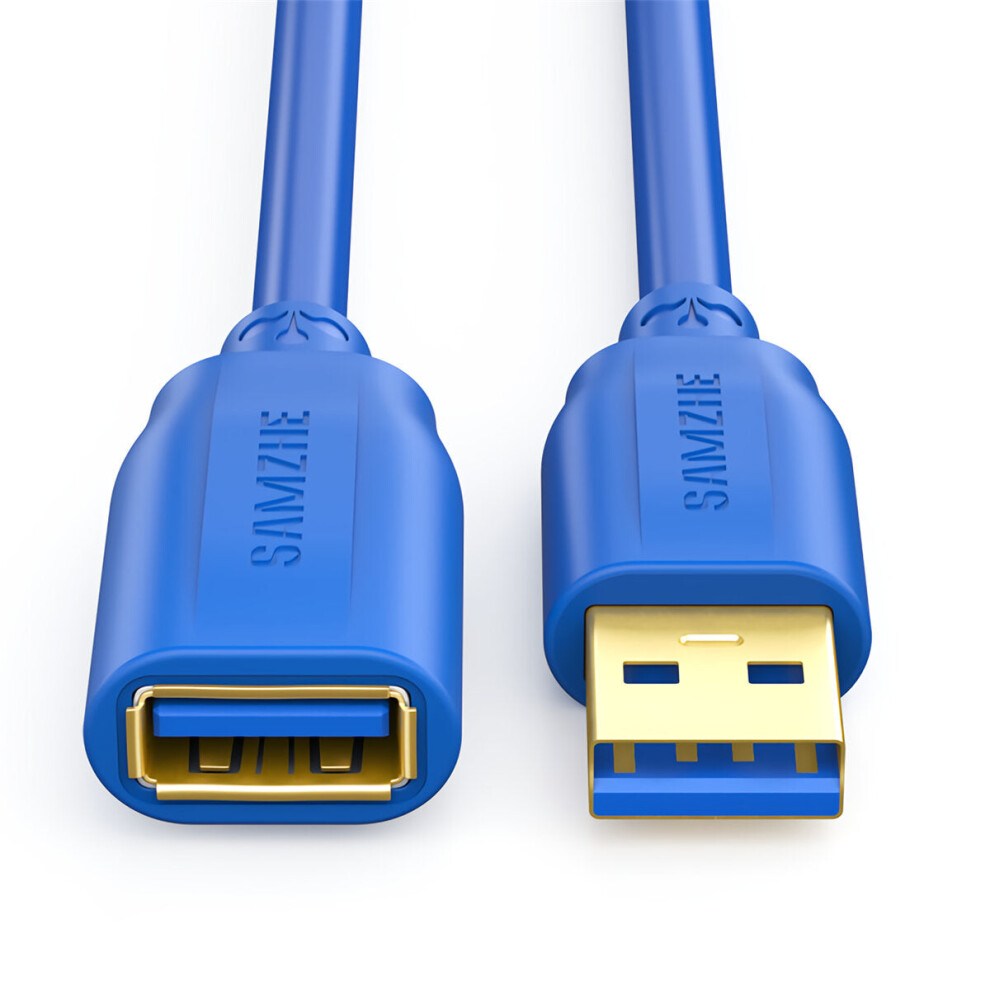 (Blue, 5M) USB 3.0 Extension Cable Round-head USB Male to Female Cable Data Charging Cable Universal for Computer PC Laptop TV PS4 Extender UK-615