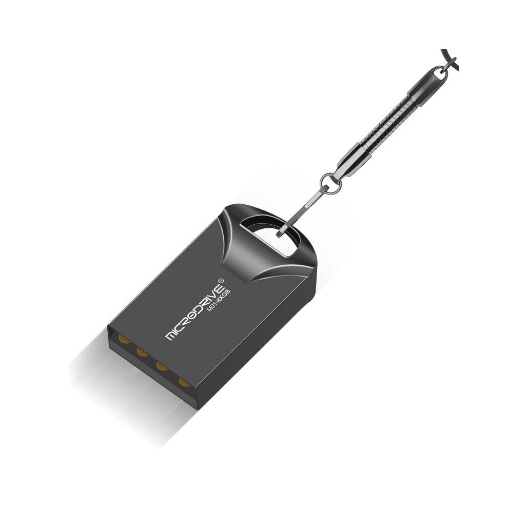 (Black, 8GB) Micro Drive USB 2.0 Mini USB Metal U Disk 16GB 32G 64GB 128GB Flash Drive Waterproof USB Stick Pendrive High Speed Flash Disk with Metal Key chain